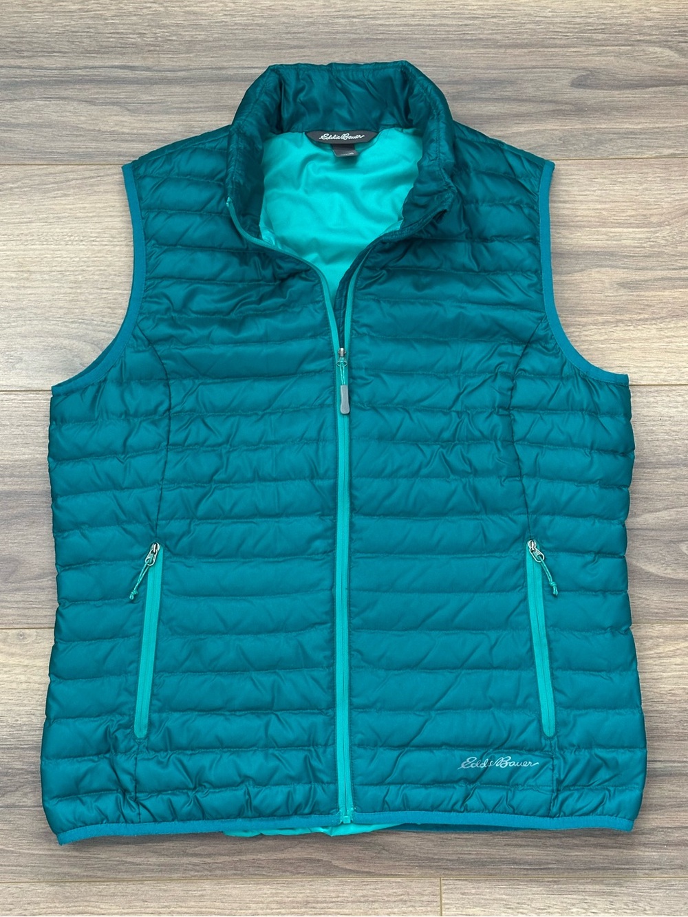Eddie Bauer EB700 Down Vest in Teal Green Size Medium